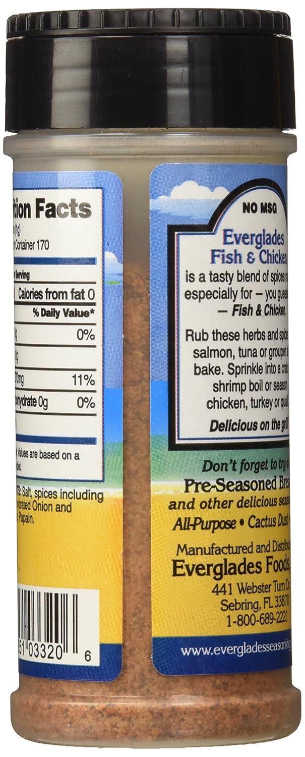 Everglades Fish & Chicken Seasoning 6 oz. Land & Sea Blend Made in USA 6-Pack