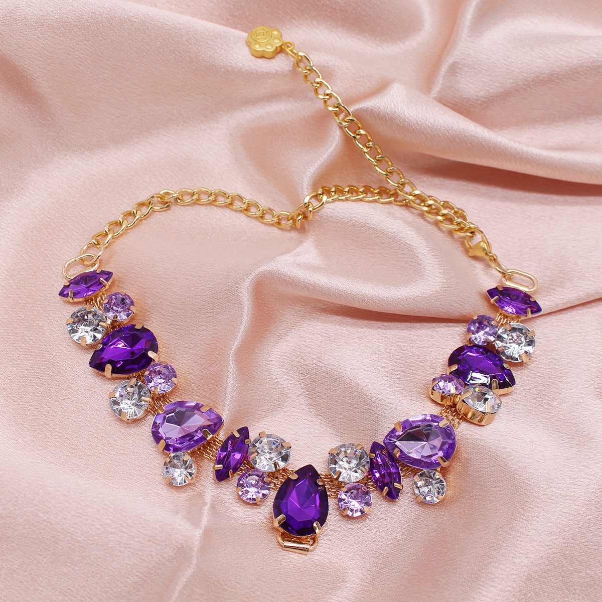 Cat And Dog Gem Pearl Necklace Princess