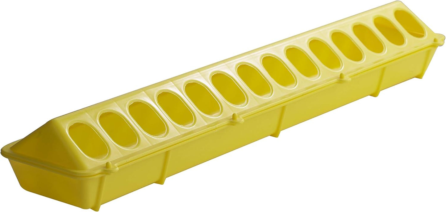Little Giant 20" Flip-Top Chick & Poultry Feeder Yellow Snap-Lock Spill Yellow 2PCK