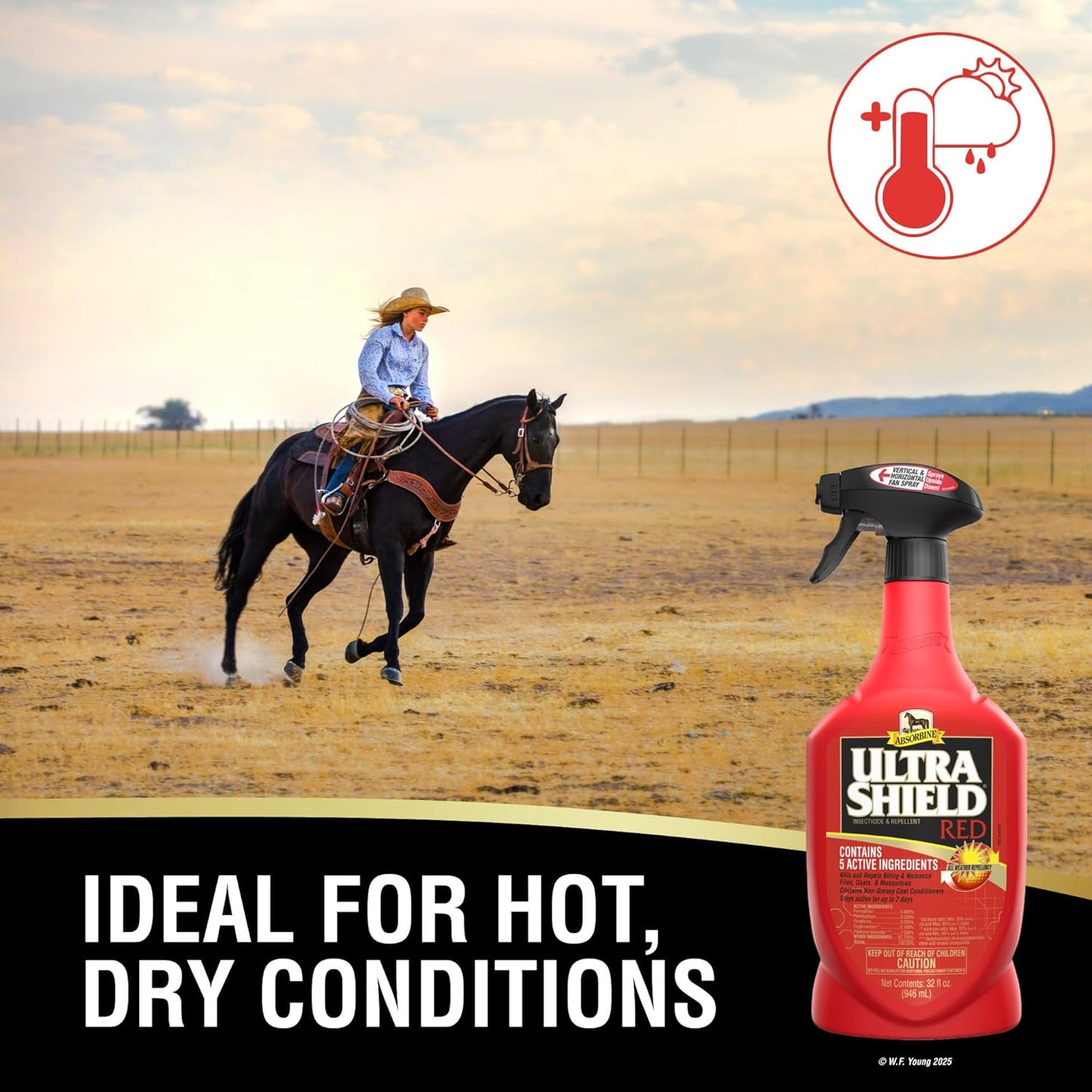 Absorbine UltraShield Red Insect Repellent Horse Livestock Spray 32 oz.