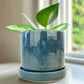 Cosmos Blue 3" Ceramic Plant Pot and Saucer