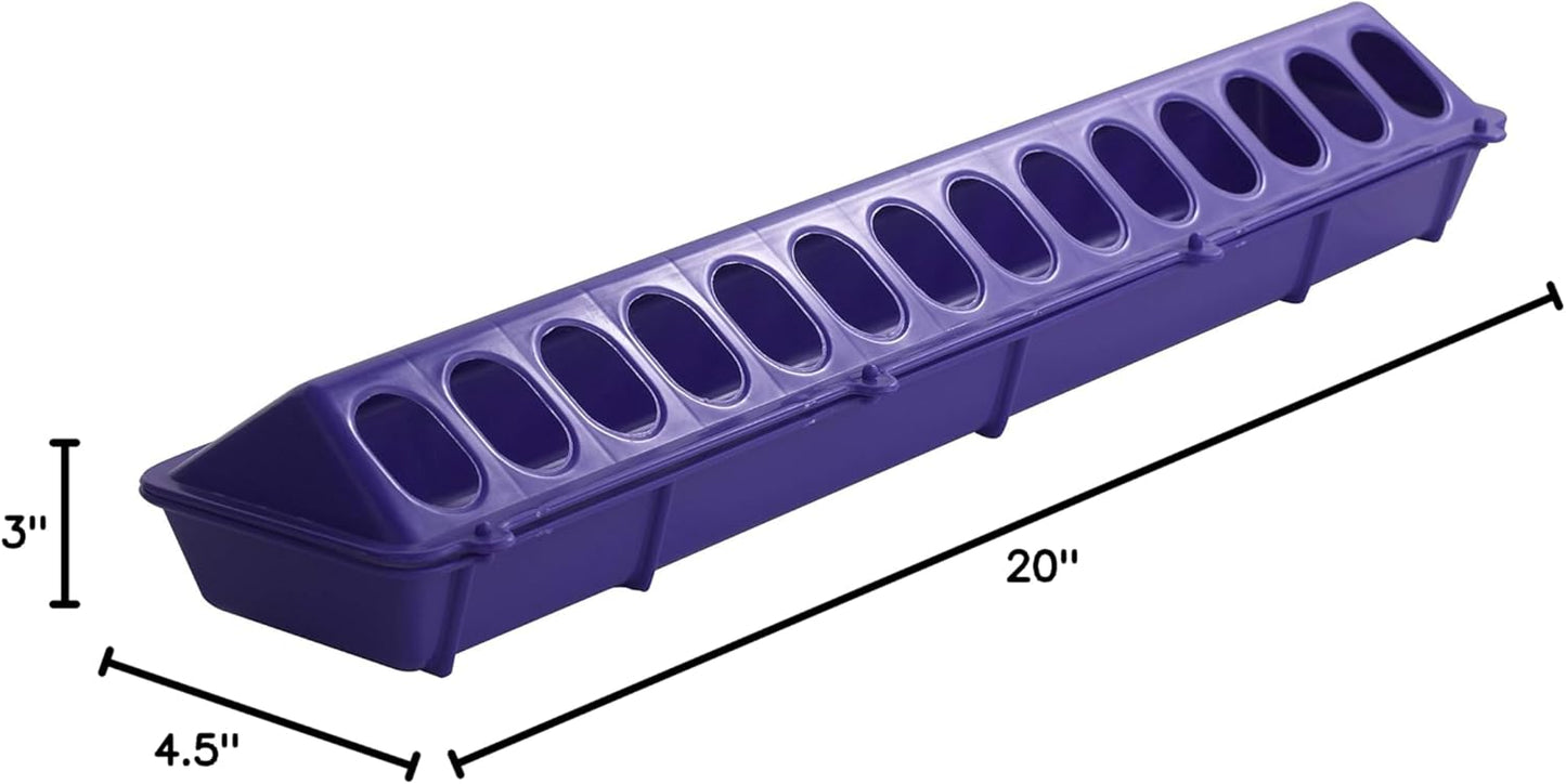 Little Giant 20" Plastic Flip-Top Poultry Ground Feeder, Purple Chickens Birds
