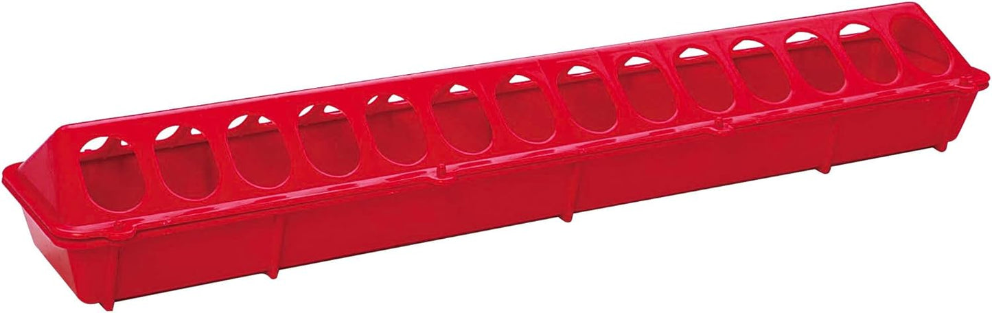 Little Giant 20" Plastic Flip-Top Poultry Ground Feeder, Red Chickens Birds 2-Pack