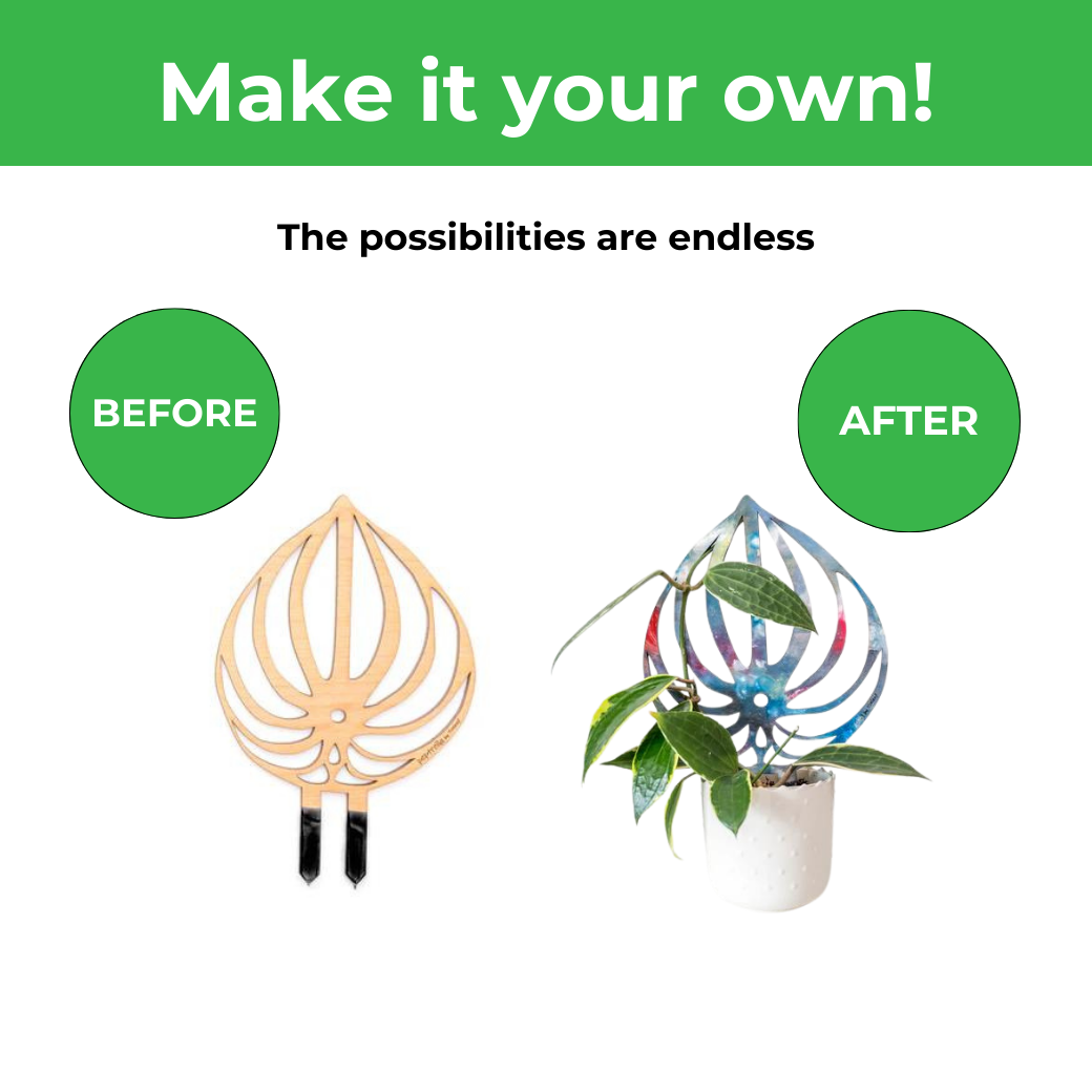 BARE™ Peptrella™ - Customizable wooden plant support - Inspired by the Peperomia leaf