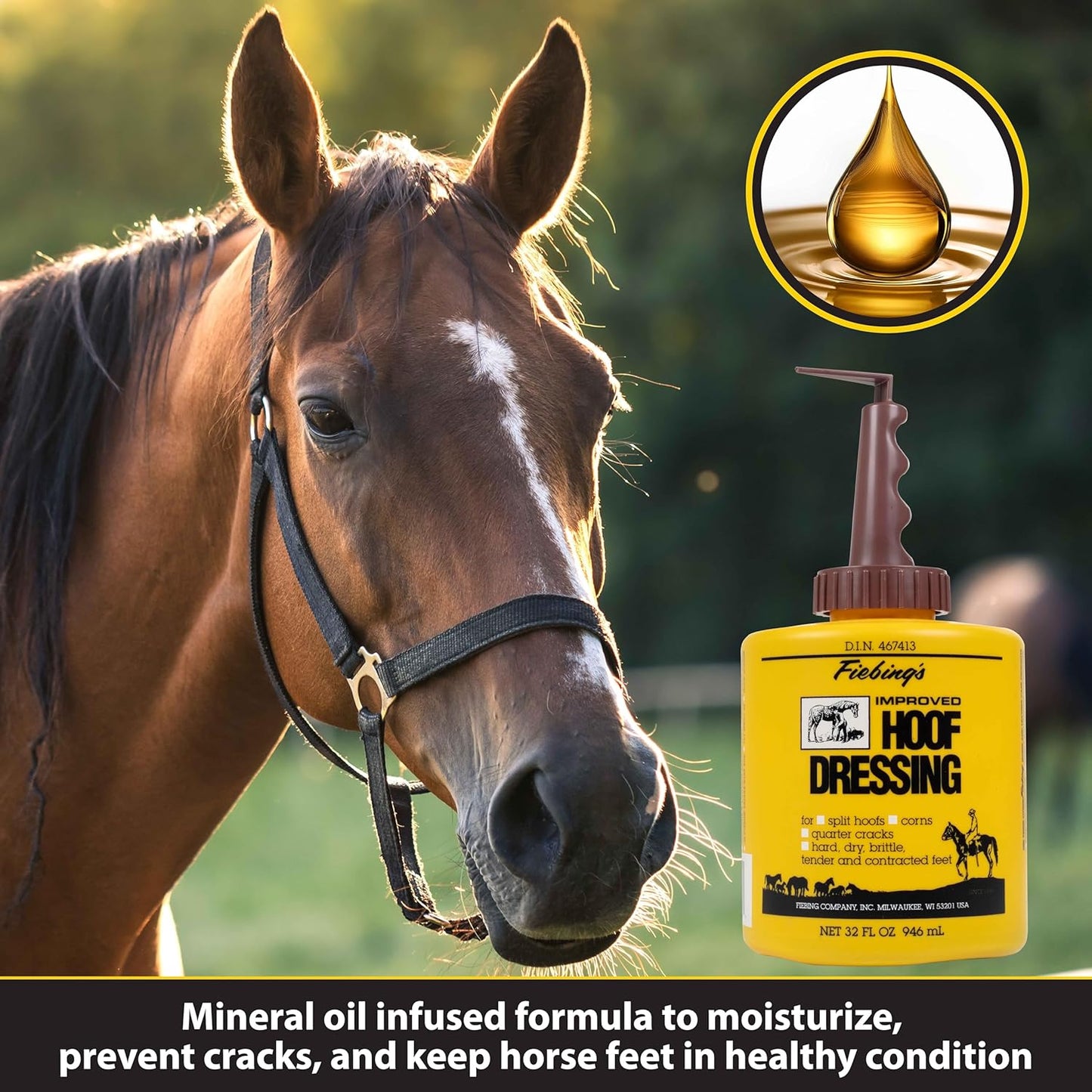Fiebing's Hoof Dressing Treat Horse Hooves and Brittle Feet 32 oz. 3-Pack