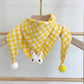 Korean-style Cotton-linen Plaid Childrens Scarf Versatile And Easy To Match