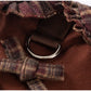 Cozy Brown Plaid Pet Sweater Dress - Fleece-Lined Dog Skirt And Cat Winter Clothes With Ruffle Trim