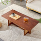 Chinese Style Imitation Rattan Tea Table Walnut Color