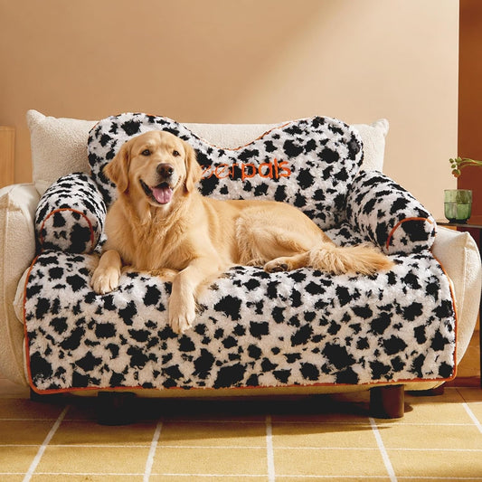 Alfombrilla de cama relajante para mascotas con soporte para la cabeza: 2 estampados, talla M-L