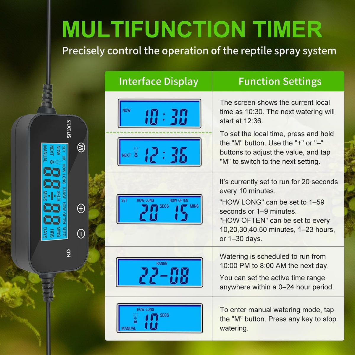 Automatic Reptile Mister with Timer & 6 Nozzles