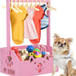 Dog Storage Organizer Wooden Closet Toy Bin Clothes Rack Hangers Pink/White