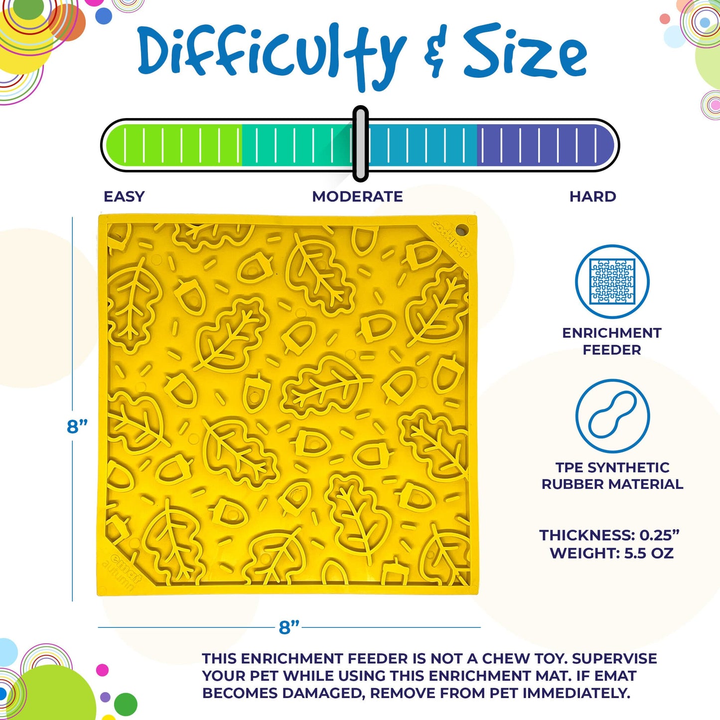 Autumn eMat - Enrichment Lick Mat For Dogs and Cats| Fall Leaves Design | SodaPup