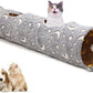 Cat Tunnel Tube with Plush Ball Toys Collapsible