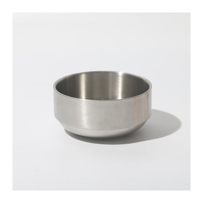Stainless Steel Cat Bowl On A Raised Wooden Stand To Prevent Tipping