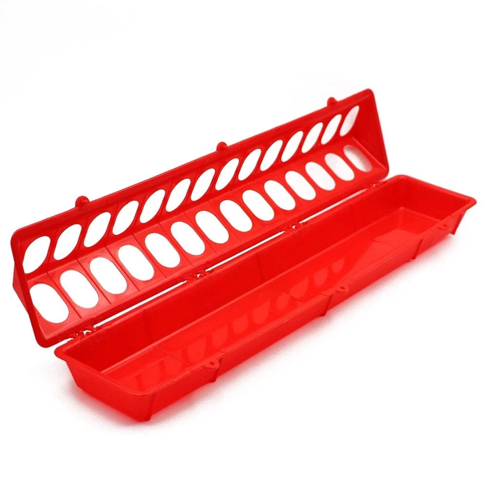 Little Giant 20" Plastic Flip-Top Poultry Ground Feeder, Red Chickens Birds