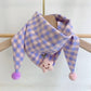 Korean-style Cotton-linen Plaid Childrens Scarf Versatile And Easy To Match
