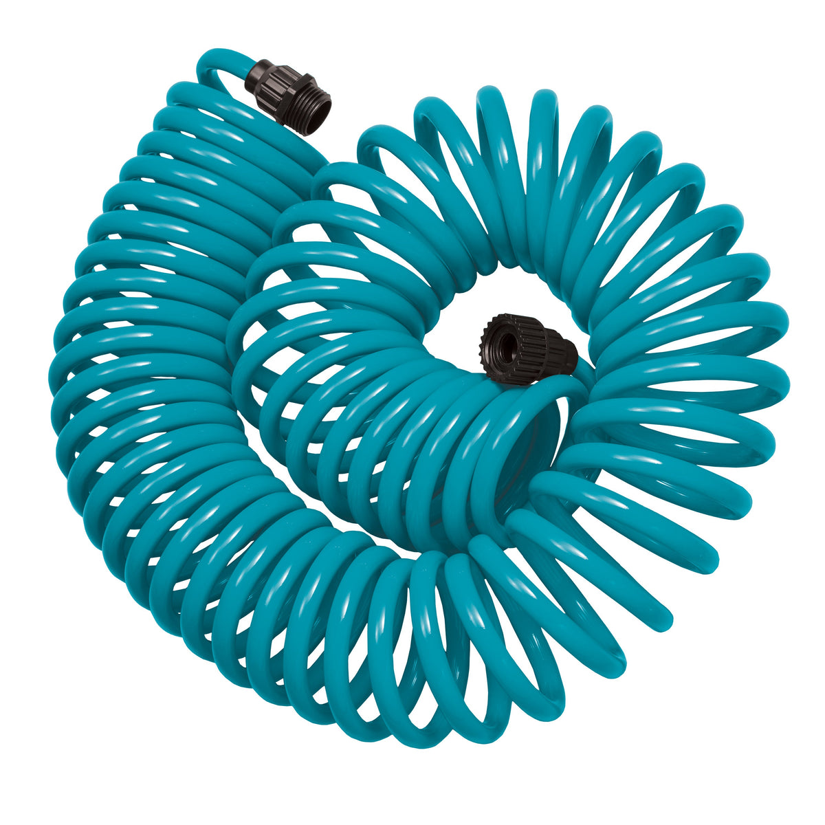 Manguera en espiral azul de 15,24 m con boquilla de plástico de 8 patrones 27436