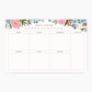 Botanical Weekly Overview Notepad