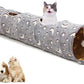 Cat Tunnel Tube with Plush Ball Toys Collapsible