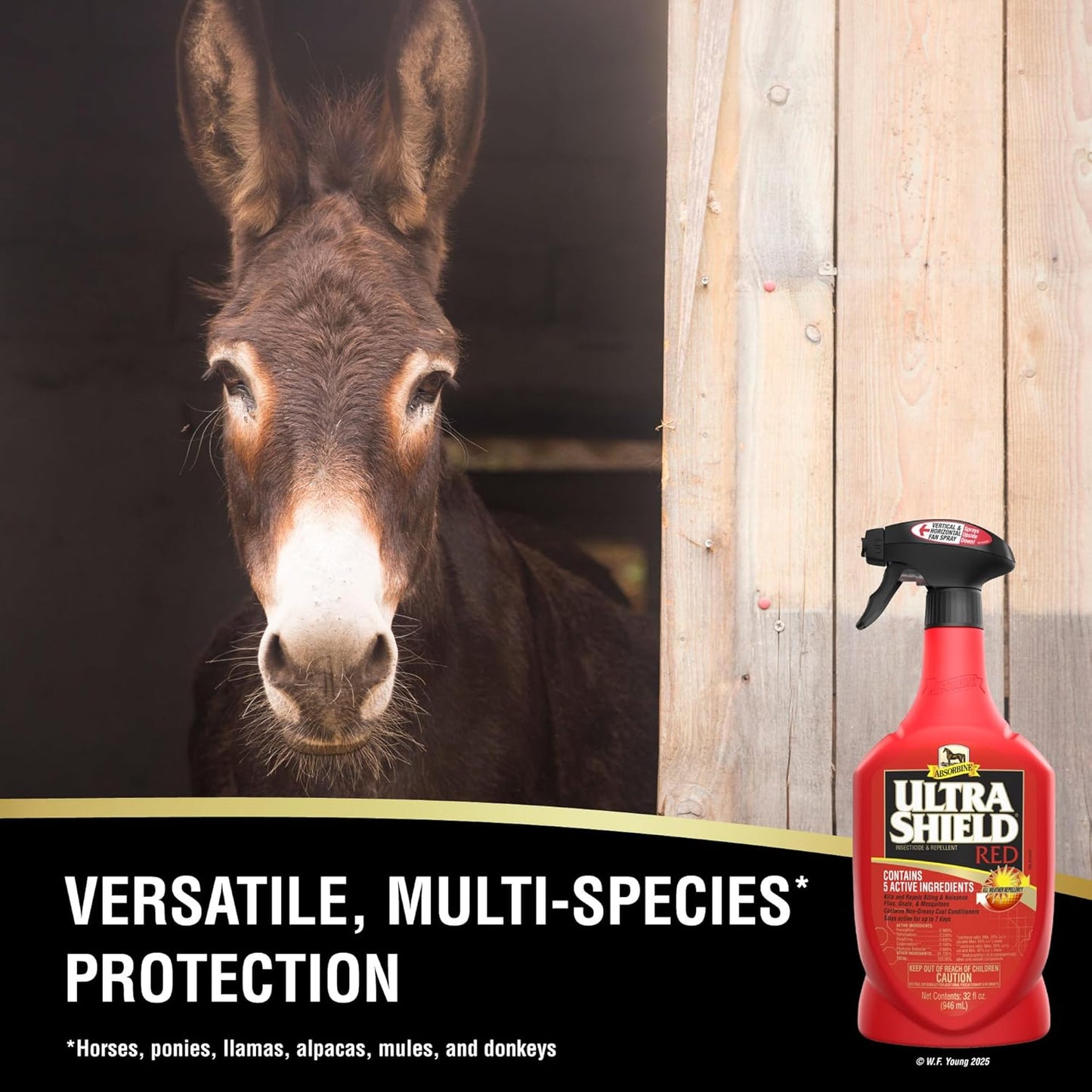 Absorbine UltraShield Red Insect Repellent Horse Livestock Spray 32 oz.