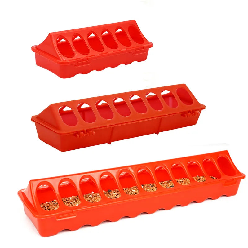 Little Giant 20" Plastic Flip-Top Poultry Ground Feeder, Red Chickens Birds