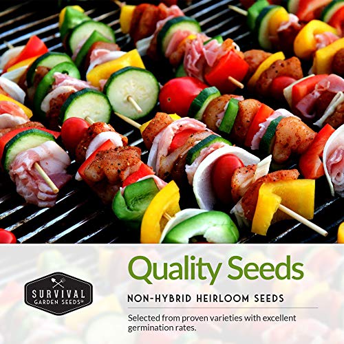 Kabob Skewer Vegetable Seed Collection – 4 Heirloom Grilling Favorites for Fresh, Flavorful Summer Cooking