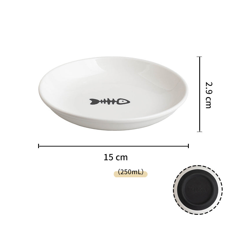 Ceramic Cat Food Bowls Whisker Friendly Cat Bowls With Nonslip Silicone Bottom Cat Food Dishes For Food And Water Cat Food Dishes Wide Shallow Small Cat Plates For Cats Kitten Small Dogs