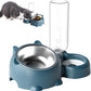 Cat Food And Water Bowl Set - 16 Degree Tilted Dog Dish With Water Dispenser Removable Pet Feeder Bowl Dog Drinking And Eating Bowl Detachable Pet Feeder Bowl For Cats And Dogs