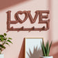 Love Wall Hook Rack with Heart, Cast Iron for Keys, Scarves or Jewelry