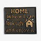 Home Quote Cast Iron Wall Sign, Black and Gold Kitchen Decor