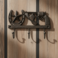 Cowboy 3-Hook Wall Rack, Cast Iron for Coats, Hats or Bags