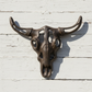 Bull Skull Wall Plaque, Cast Iron Western Ranch Wall Decor