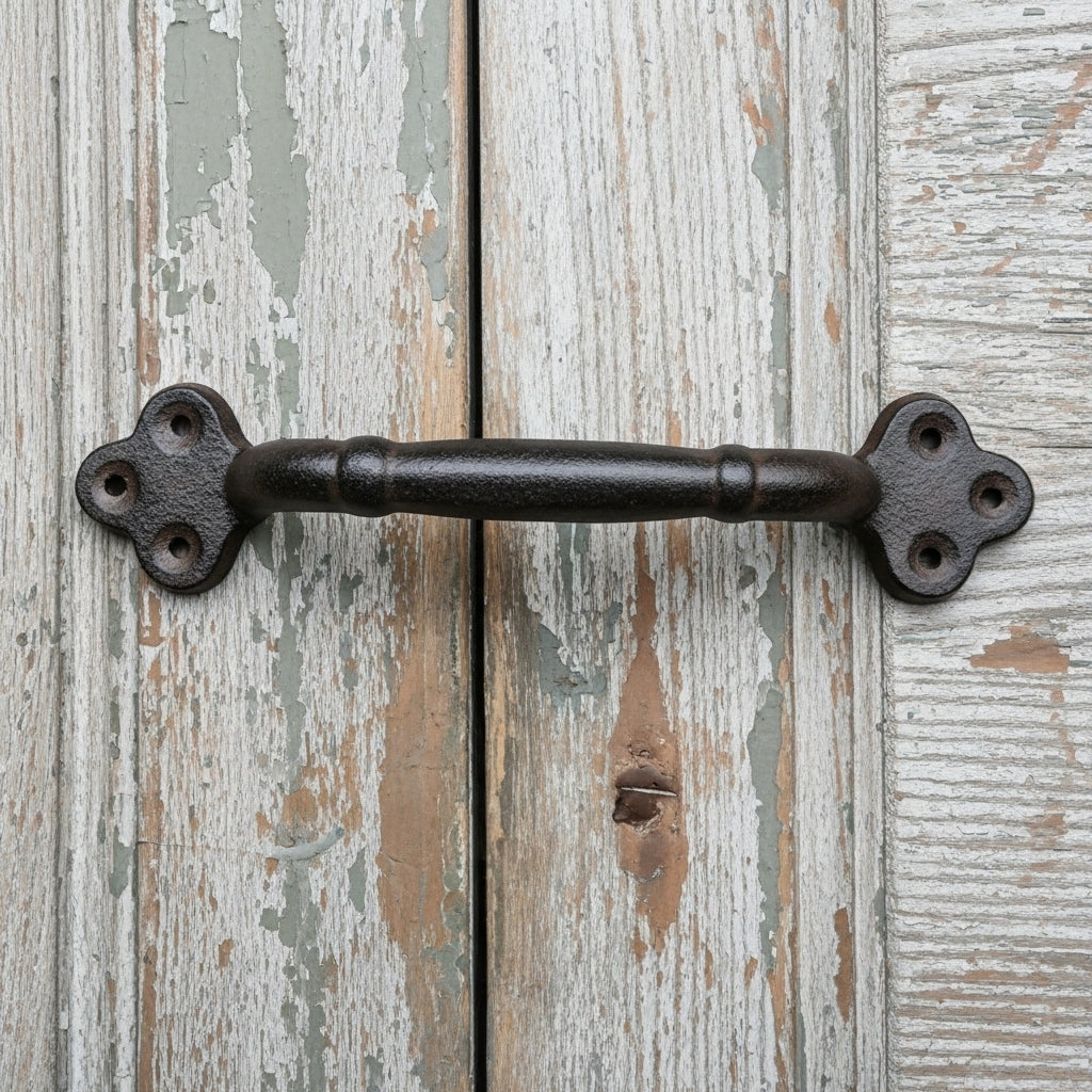 Large Door Handle, Cast Iron Vintage Farmhouse Pull Hardware