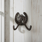 Horseshoe Wall Hook with Horse Head, Cast Iron for Coats, Keys or Hats