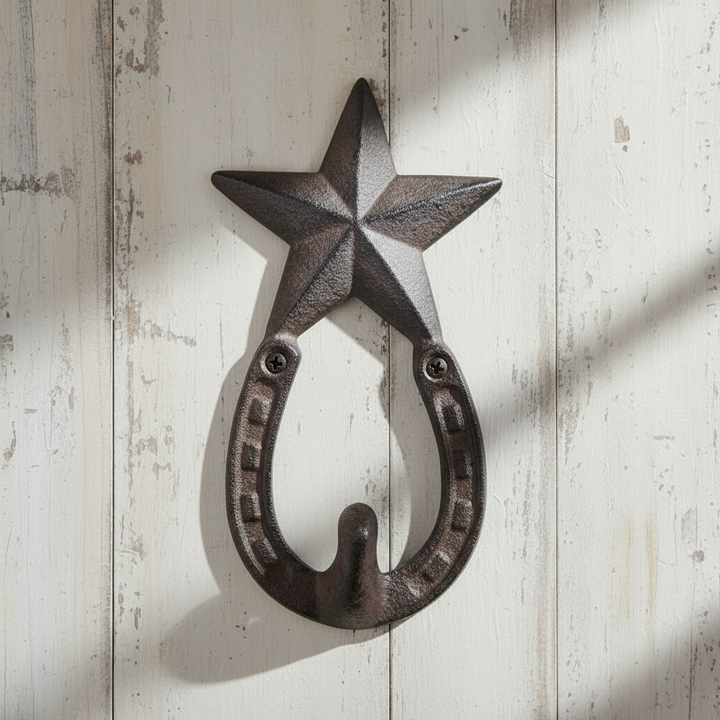 Star Wall Hook, Cast Iron for Towels, Keys, Leashes or Hats