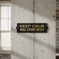 Keep Calm and Drink Beer Cast Iron Wall Plaque, Bar Decor