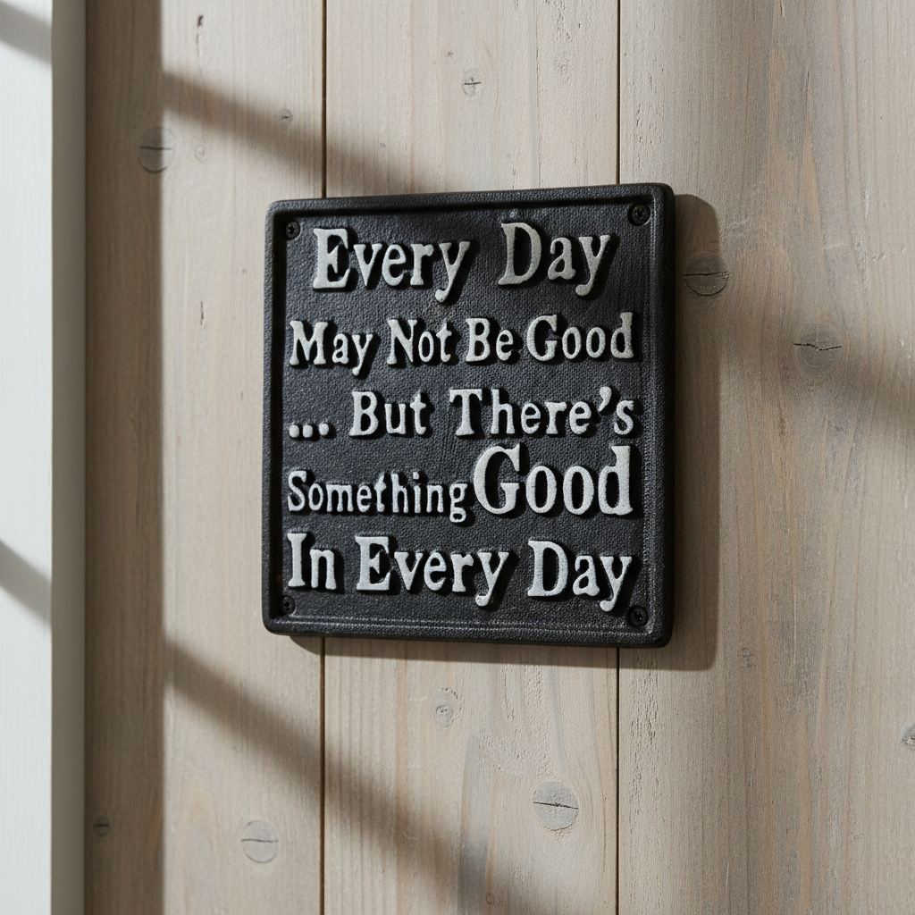 Every Day May Not Be Good Cast Iron Wall Plaque, Inspirational Decor