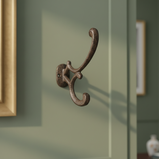 Wall Hook, Cast Iron Vintage Distressed Finish for Coats, Keys or Towels