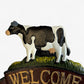 Cow Welcome Bell Sign, Cast Iron Farmhouse Front Door Decor