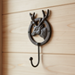 Deer Head Wall Hook, Cast Iron Vintage Woodland for Coats or Hats