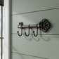 Key Hook Rack, Antique Cast Iron, 3 Hooks for Keys, Coats or Hats