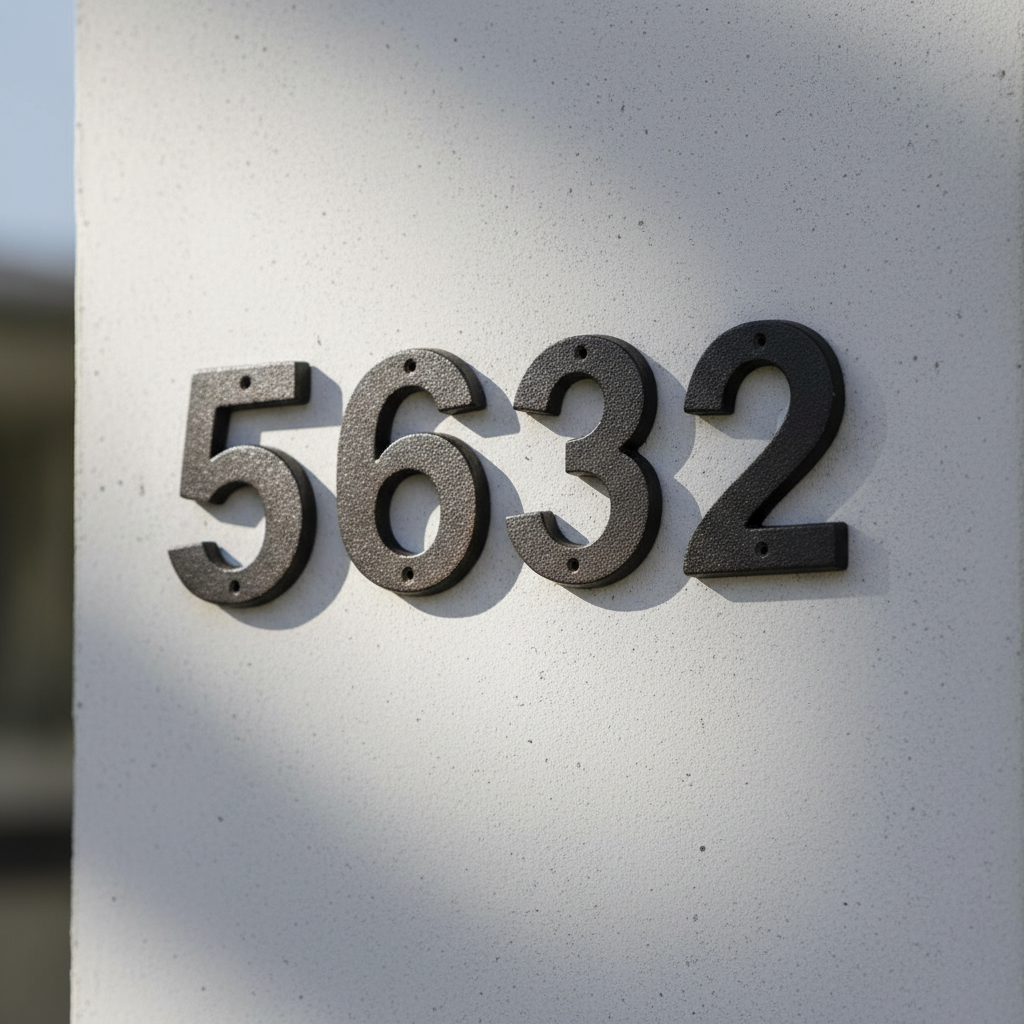 House Address Numbers, 5 Inch Cast Iron for Door or Mailbox