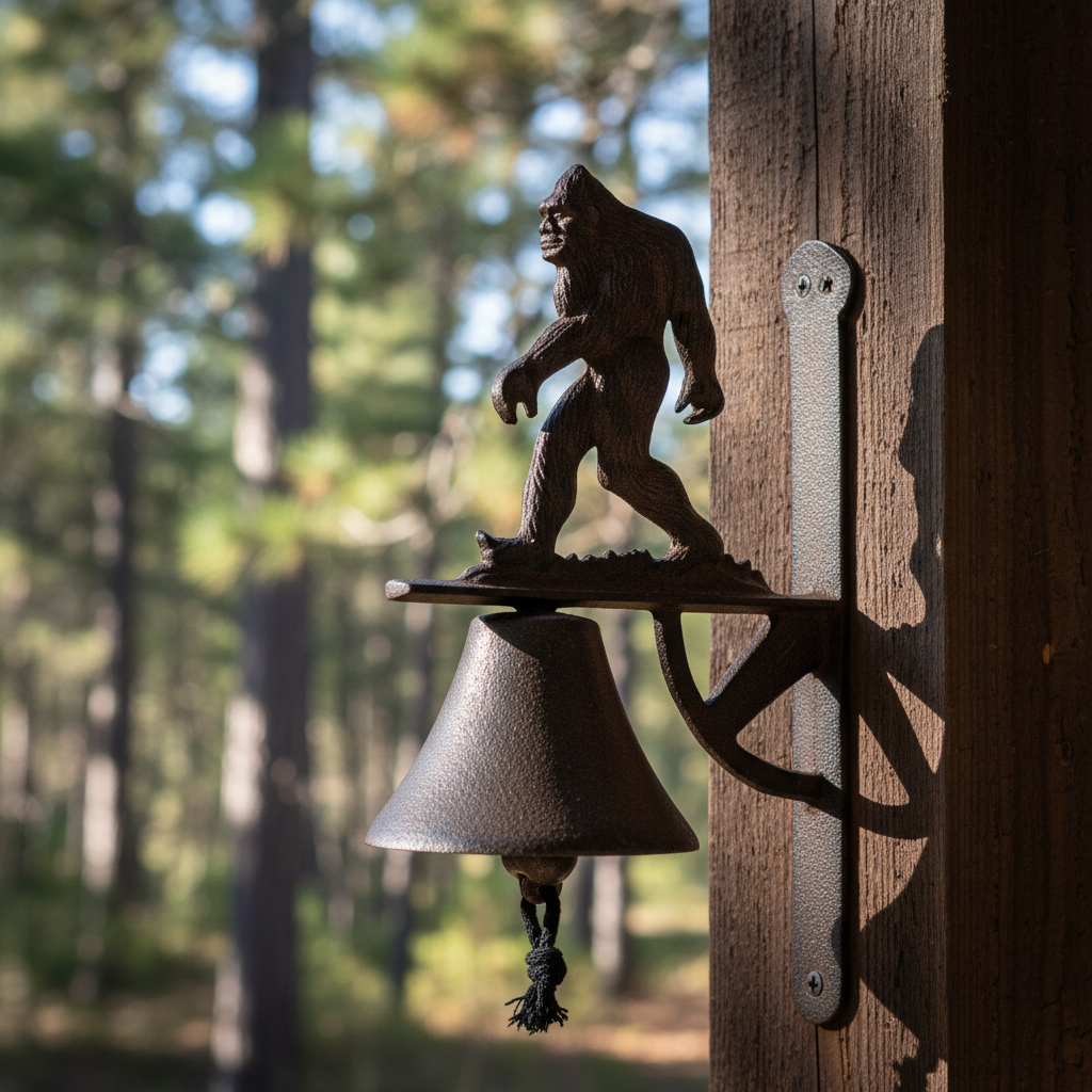 Bigfoot Doorbell, Rustic Cast Iron Sasquatch Porch Bell