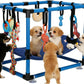 Indoor Puppy Play Gym with Hammock 8 Toys Dog Enrichment Activity Center
