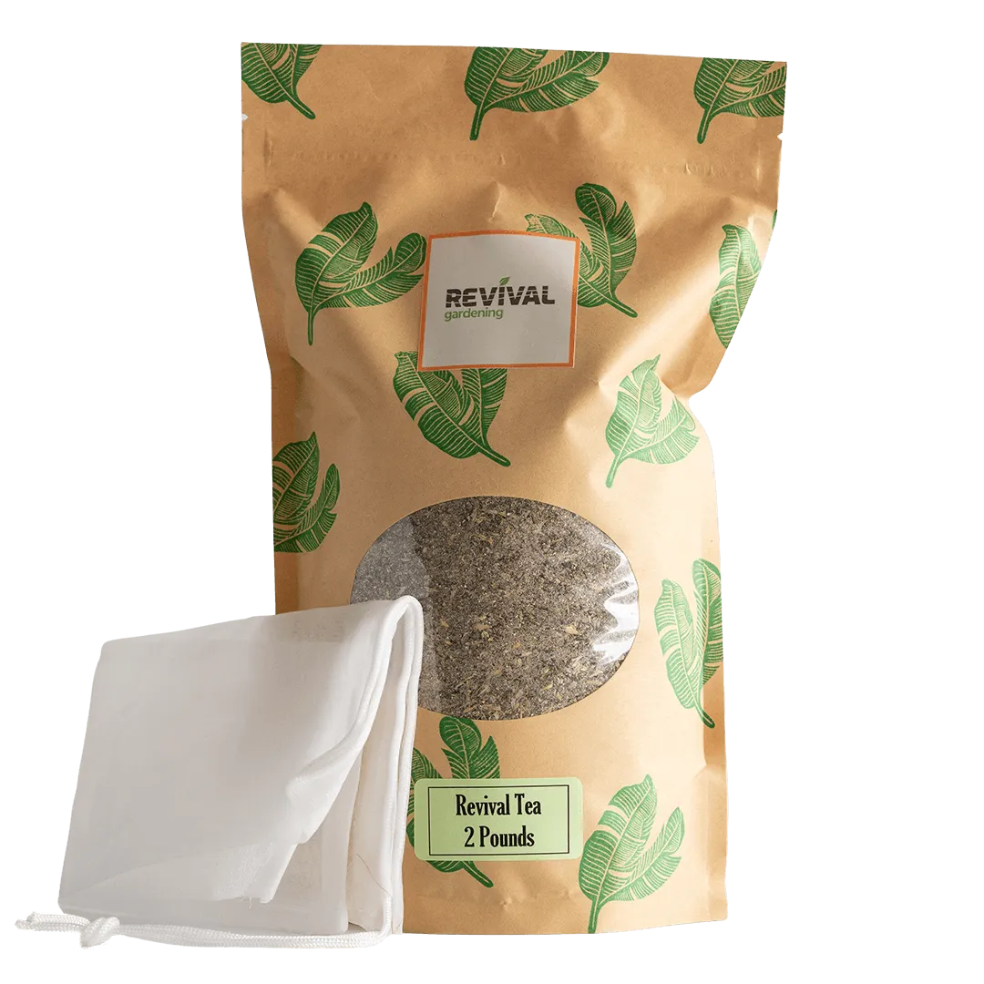Revival Plant Tea - organic ingredients that you brew into a liquid tea and spray on plants weekly: