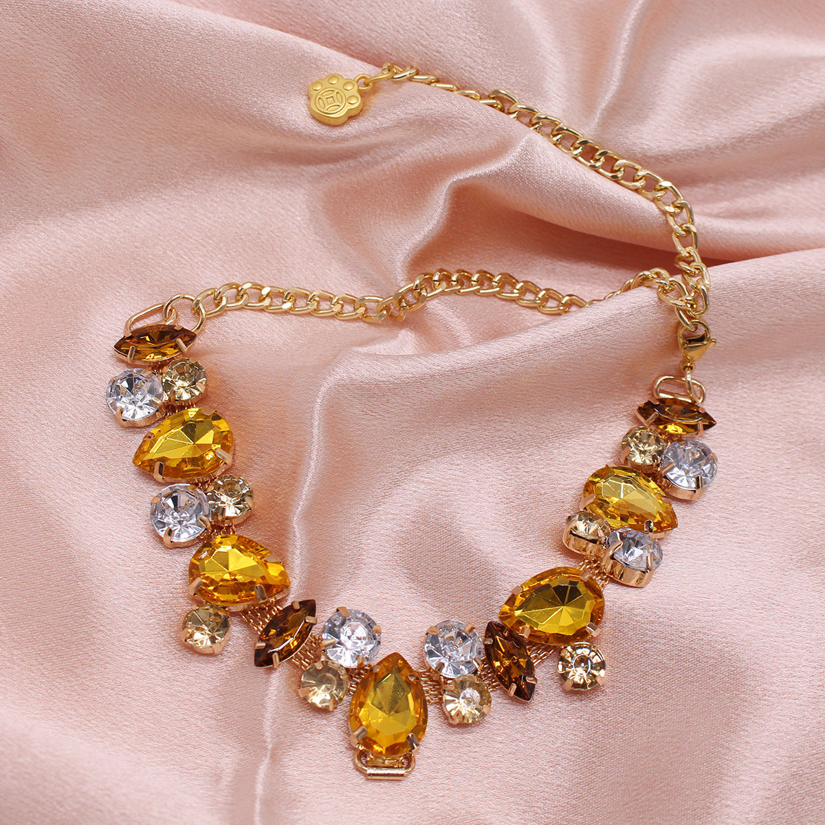 Cat And Dog Gem Pearl Necklace Princess