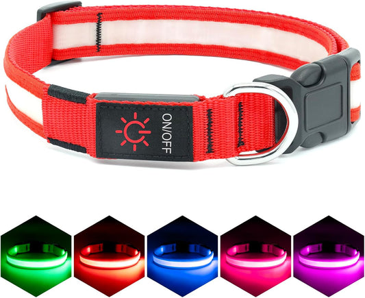 Brighten up your pup's night walks with our adjustable LED Dog Collar! ?? USB rechargeable & super safe! ????