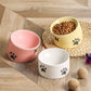 Drinking Water Neck Protection Pet Ceramic Oblique Mouth High Foot Food Basin