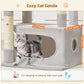 38-Inch Cat Tree for Indoor Cats | Kitten Tower with Condo, Hammock & Perch