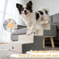 Dog Stairs 4 Step Foldable Pet Steps Ottoman Ramp for Couch Bed